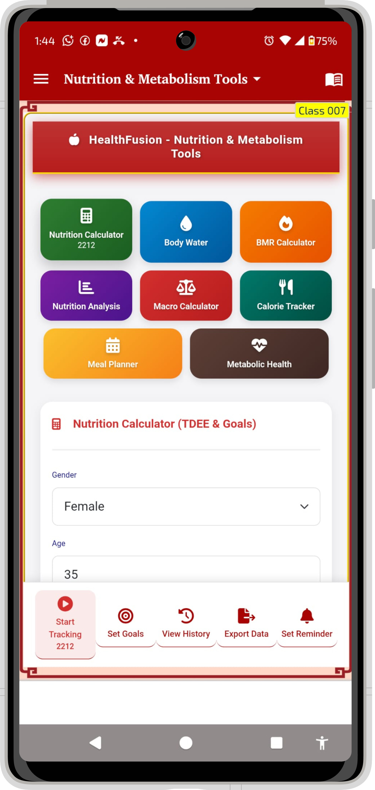 NHOS Mobile App Interface with comprehensive health tools